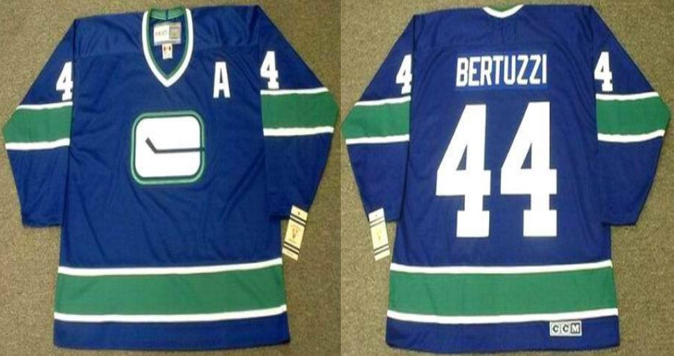 2019 Men Vancouver Canucks 44 Bertuzzi Blue CCM NHL jerseys